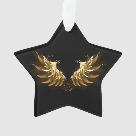 Ailes d'Ange d'or sur arrière - plan noir (dos)