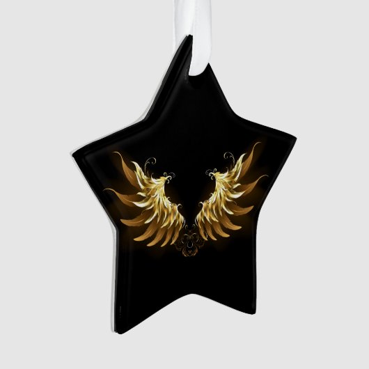 Ailes d'Ange d'or sur arrière - plan noir (devant)