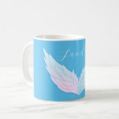 Ailes d'ange romantique avec tasse de café de nom (Devant gauche)