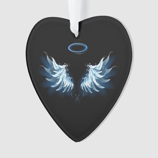 Ailes d'angle brillant bleu sur arrière - plan noi (devant)