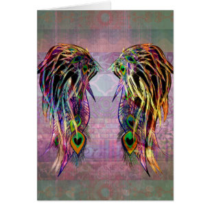 Ailes de Bohème colorées d'ange de plume de paon