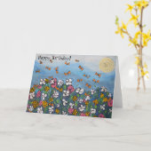 Ailes de la carte d'anniversaire d'été (Fleur jaune)