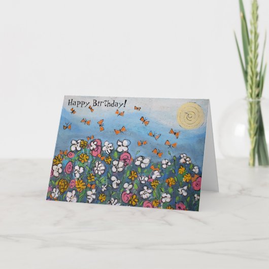 Ailes de la carte d'anniversaire d'été (Devant)