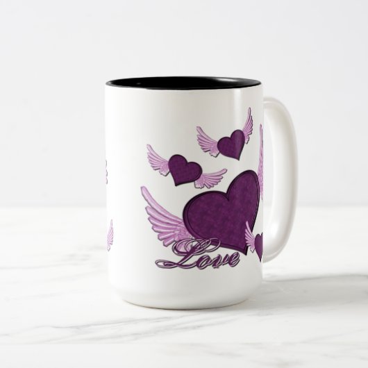 Ailes De L'Amour Purple Logo Mug Café (Devant droit)