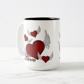Ailes De L'Amour Rouge Logo Café Mug (Devant gauche)