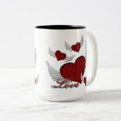 Ailes De L'Amour Rouge Logo Café Mug (Devant droit)