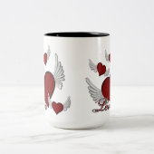 Ailes De L'Amour Rouge Logo Café Mug (Centre)