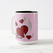 Ailes De L'Amour Rouge Logo Café Rose Mug (Devant gauche)