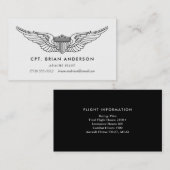 Ailes du pilote Carte de visite d'aviation de l'ar (Devant / Derrière)