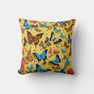 Ailes ensoleillées : Vibrant Coussin papillon