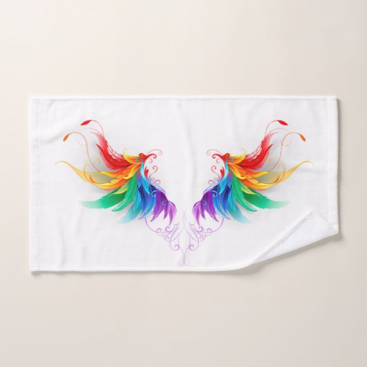 Ailes fluffy arc-en-ciel (Serviette à main)