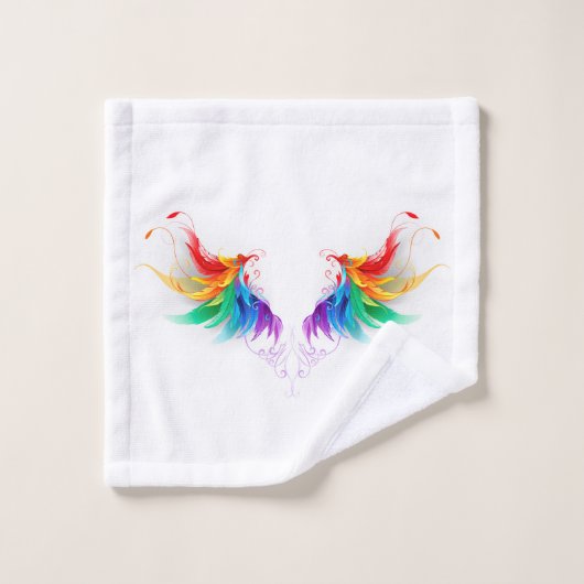 Ailes fluffy arc-en-ciel (Gant de toilette)