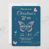 Ailes papillon 7e anniversaire invitation couleur  (Devant)