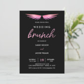 Ailes roses, Black Post Mariage Brunch Invitation (Debout devant)