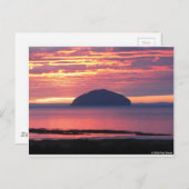 Ailsa Craig Sunset Briefkaart (Voorkant / Achterkant)