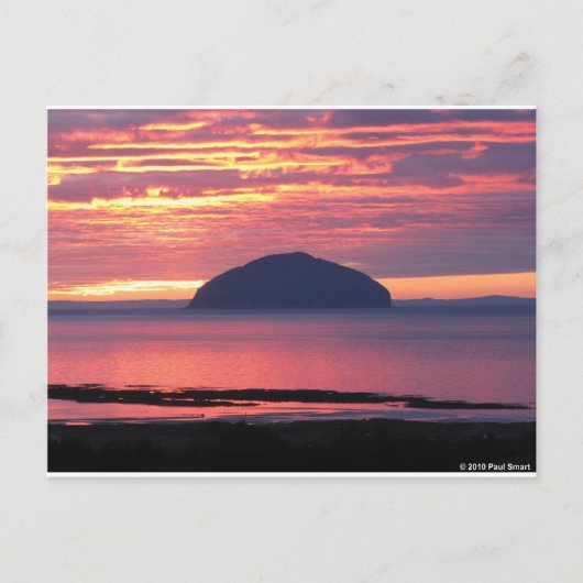 Ailsa Craig Sunset Briefkaart (Voorkant)