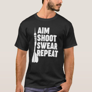 AIM SHOOT R REPEAT-donkerts T-shirt