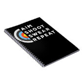 Aim Shoot Swear Herhaal Archery Costume Archer Gif Notitieboek (Rechterzijde)