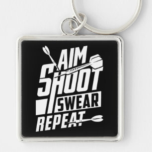 AIM Shoot Swear Herhaal Premium Sleutelhanger