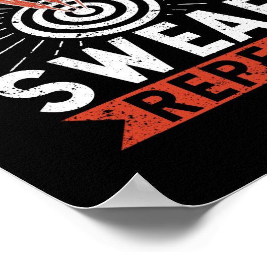 Aim Shoot Swear Herhaalt Darts Funny Poster (Hoek)