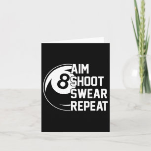 Aim Shoot Swear Herhaalt Funny Pool Kaart