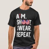 Aim Shoot Swear Repeat Dartboard Target Bullseye T-shirt (Voorkant)