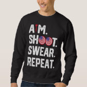 Aim Shoot Swear Repeat Dartboard Target Bullseye Trui (Voorkant)
