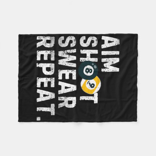 AIM Shoot Swear Repeat Pool Player Funny B Fleece Deken (Voorkant (Horizontaal))