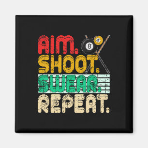 Aim Shoot Swear Repeteren Retro Snooker Gift Billi Magneet
