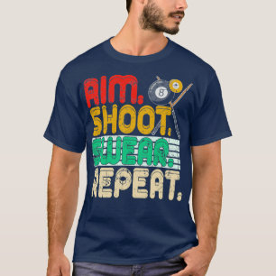 Aim Shoot Swear Repeteren Retro Snooker Gift Billi T-shirt