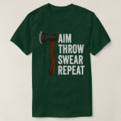 Aim Throw Swear Herhaal Ax Throwing Lumberjack T-shirt (Design voorkant)