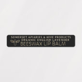 Aimable Beeswax Lip Balm Étiquette Gold Bee Noir (Design 1)