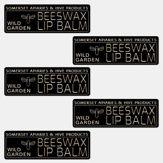 Aimable Beeswax Lip Balm Étiquette Gold Bee Noir (Groupe)