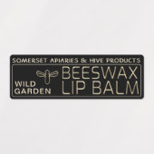 Aimable Beeswax Lip Balm Étiquette Gold Bee Noir (Design 1)