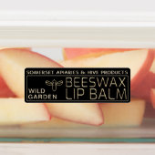 Aimable Beeswax Lip Balm Étiquette Gold Bee Noir (Apposé)