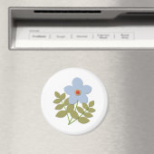 Aimant С simple fleur bleue (In Situ (Lave-vaisselle))