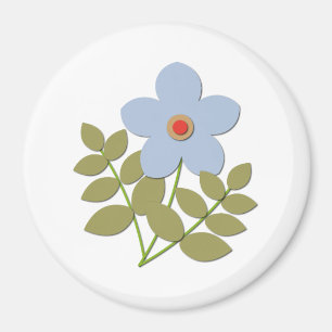 Aimant С simple fleur bleue