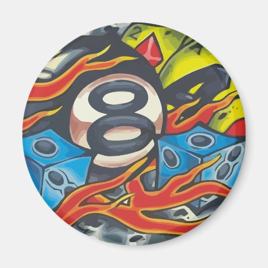 Aimant 00001 Bola 8 Llamas (Devant)