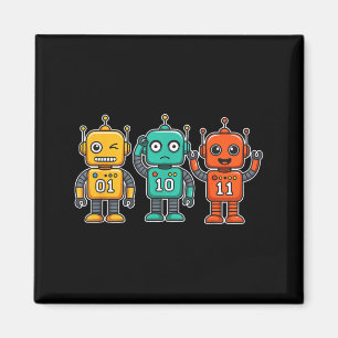 Aimant 01 10 11 Robot Drôle pour Hommes Femmes Enfants Su