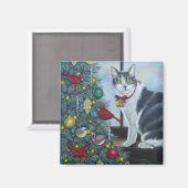 Aimant 0417 Chat de Noël (Recto/Verso)