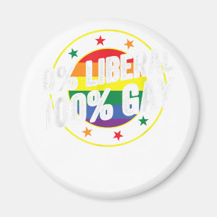 Aimant 0 Libéral 100 Gay LGBT Design pour les conservateu