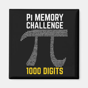 Aimant 1000 Chiffres Du Défi Mémoire Pi - Jour Pi