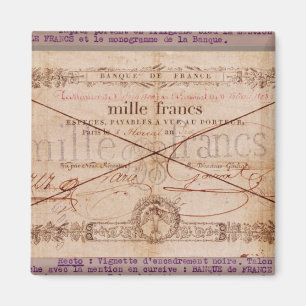 Aimant 1000 francs de billet de banque de 8 Floreal, un X