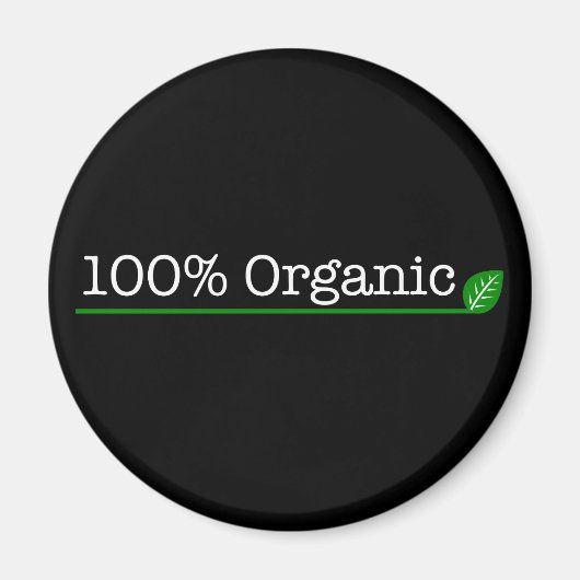 Aimant 100% Bio - texte blanc (Devant)