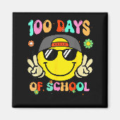 Aimant 100 Days Of School 100th Day Smile Groovy Face Tea (Devant)