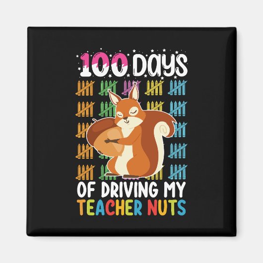 Aimant 100 jours à rendre mon professeur fou écureuil (Devant)