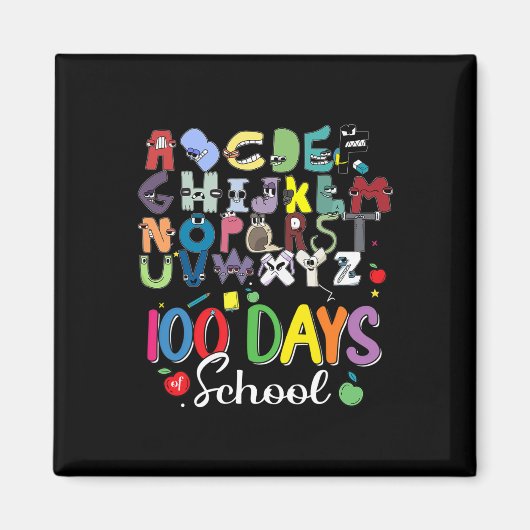 Aimant 100 Jours d'alphabet scolaire Lore Coût scolaire d (Devant)