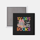 Aimant 100 Jours Dans Les Livres Lecture Fleur Arc Enseig (Recto/Verso)