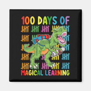 Aimant 100 jours d'apprentissage magique École de dinosau