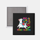 Aimant 100 Jours De 1Ere Année Pas De Problème Llama (Recto/Verso)